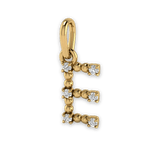 Buchstaben Anhänger E mit Lab Grown Diamanten besetzt aus 14k Gold.