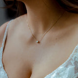 Diamantkette mit Ovaldiamant als Lab Grown Diamant. Nachhaltiger Brautschmuck aus 14K Echtgold.