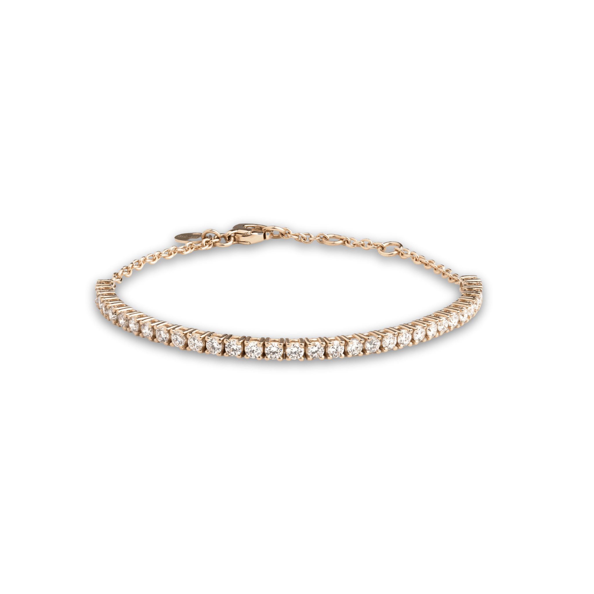 Half Tennisarmband aus 750er Gold und Lab Grown Diamanten.