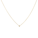 Klassische Diamanthalskette in 14K Gold und runder Lab Grown Diamond von Mooja Studio.