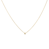 Klassische Diamanthalskette in 14K Gold und runder Lab Grown Diamond von Mooja Studio.