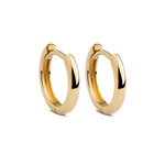 Minimalistische Gold Huggies und Hoops in 14K Gold von Mooja Studio. 