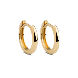 Minimalistische Gold Huggies und Hoops in 14K Gold von Mooja Studio. 