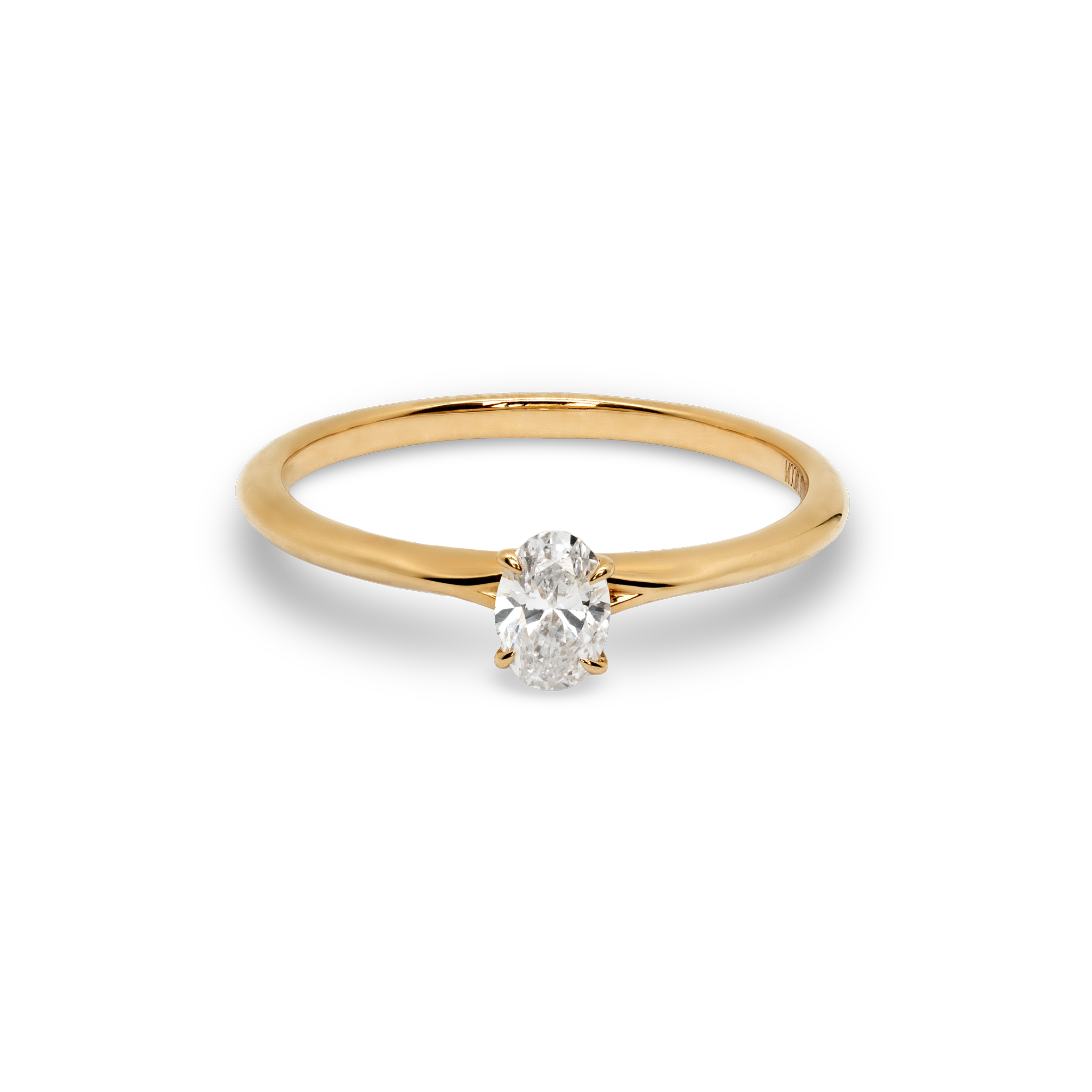 Diamantring im Ovalschliff aus 14K Gold und Lab Grown Diamanten.