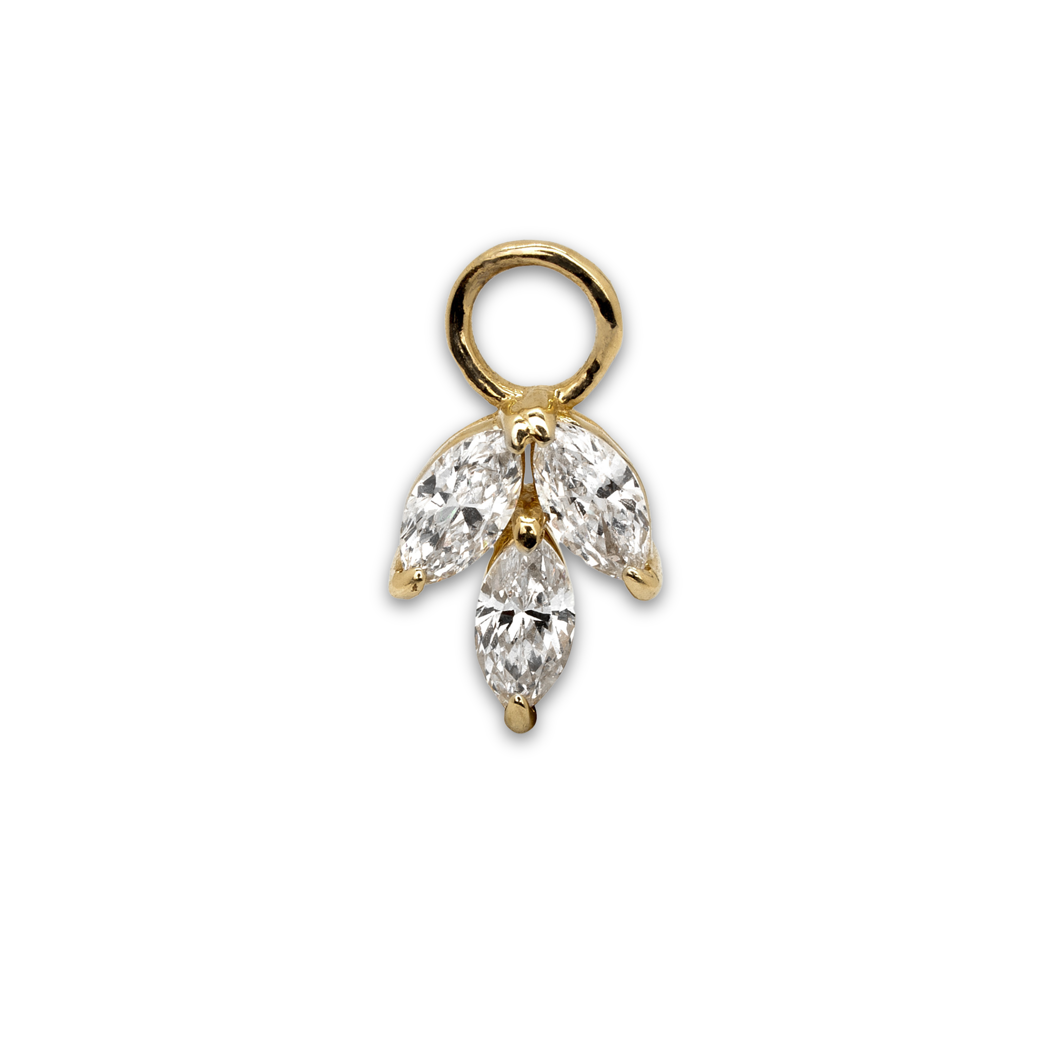 Ohrring Anhänger mit Lab Grown Diamanten im Marquiseschliff von Mooja Studio.
