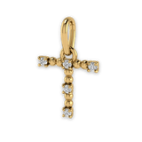 Buchstaben Charm T aus Gold mit Lab Grown Diamanten.